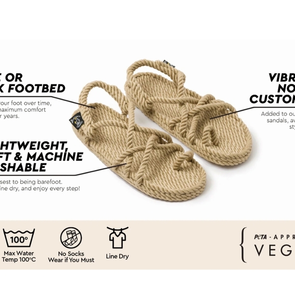 Nomadic State Of Mind Bondi Camel Tan Rope Vegan Unisex Sandals - Picture 7 of 8